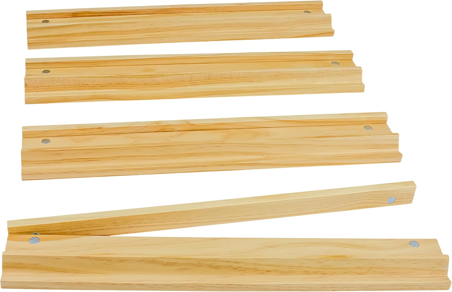 4PCS Magnetic Wooden Mahjong Racks - Natural Solid Pine Wood Pushers Set, American Mahjong Tile Rack Set, Mahjong Accessories for Standard Size Tiles 17 Inch