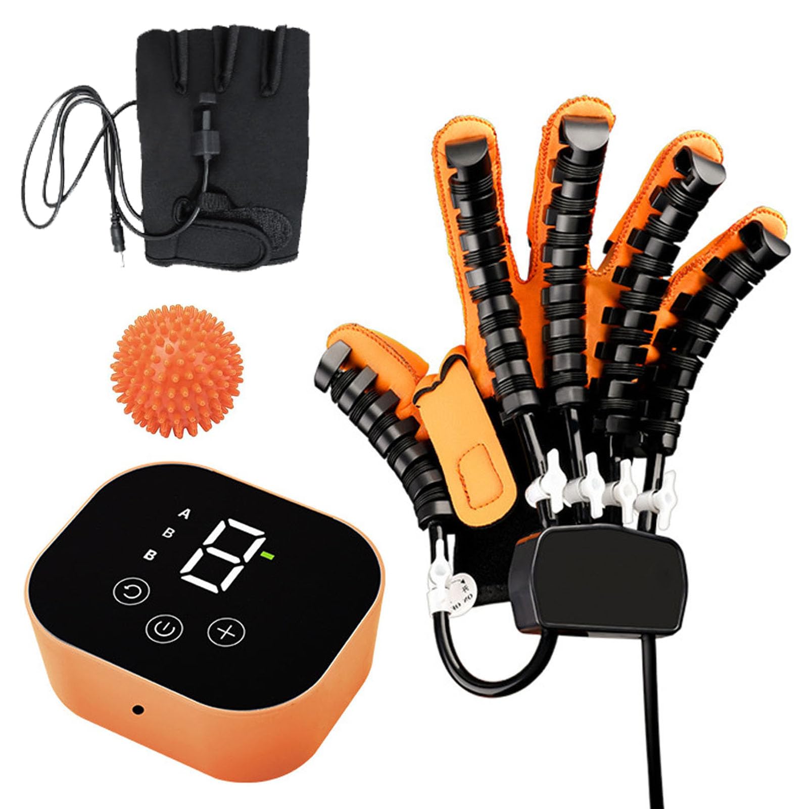 MFYDPP Hand Rehabilitation Robot Gloves, Hand Exerciser Aids Robotic Glove,Finger Orthosis,for Cerebral Palsy Arthritis Stroke Hemiplegia Patient(Size:XXL,Color:Left Hand)