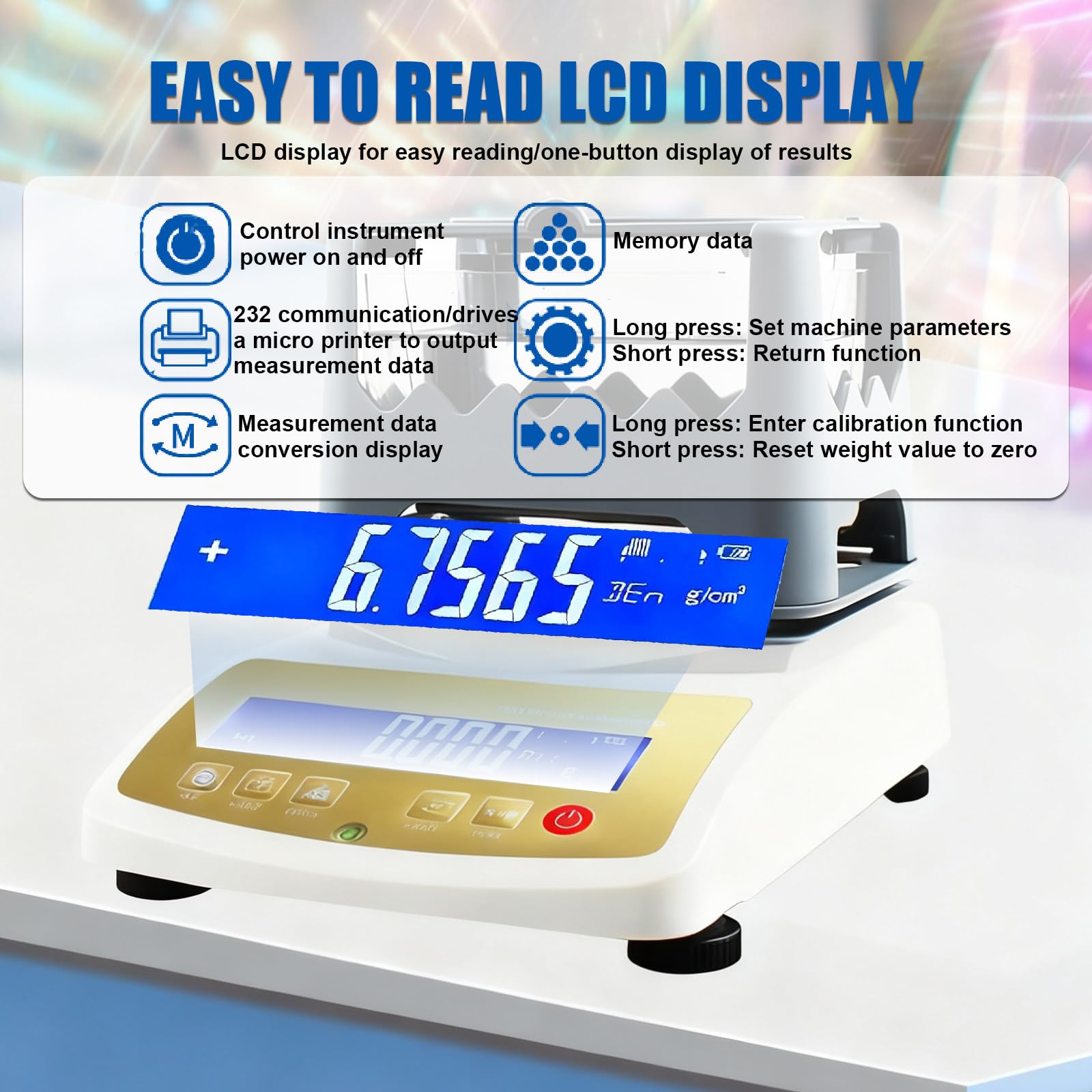 Miernik Gęstości Złota, Tester Czystości, Dokładność 0,001 G/Cm³, Wyświetlacz Lcd | Urządzenie Do Badania Czystości Złota, Srebra, Platyny, K-Złota, Wbudowany Akumulator 600k