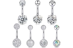 14G Hypoallergenic Surgical Steel Belly Button Ring Cubic Zirconia Imitation Diamond Belly...