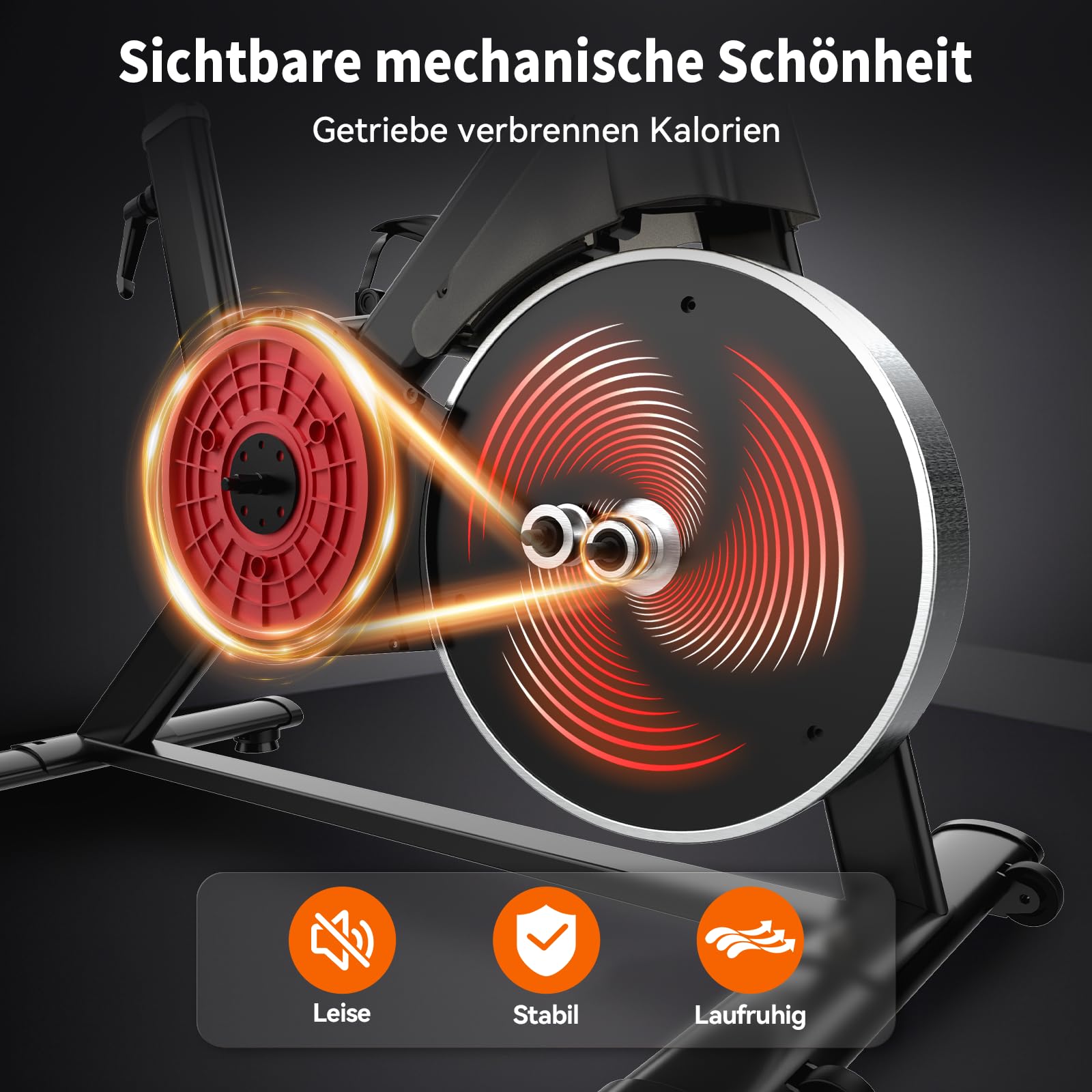 HXD-ERGO Heimtrainer Fahrrad mit Verstellbarem Widerstand, Leises Hometrainer Fahrrad mit Verbessertem LCD-Monitor, Tablet-Halter, Indoor Cycling Bike für Kardiotraining zu Hause, Bis 150KG