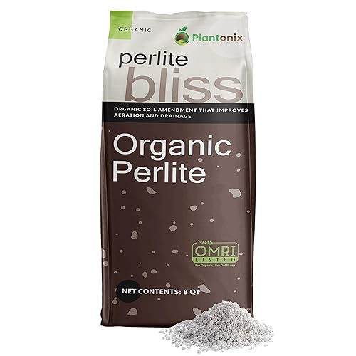 Perlite Bliss (8 Qts) - Organic Perlite for Plants - Coarse Perlite Bulk Soil Amendment - Chunky Perlite for Plants, Potting Soil, Garden Soil, & Coco Coir - Horticultural Perlite for Gardening - Perlite Bliss (8 Qts)