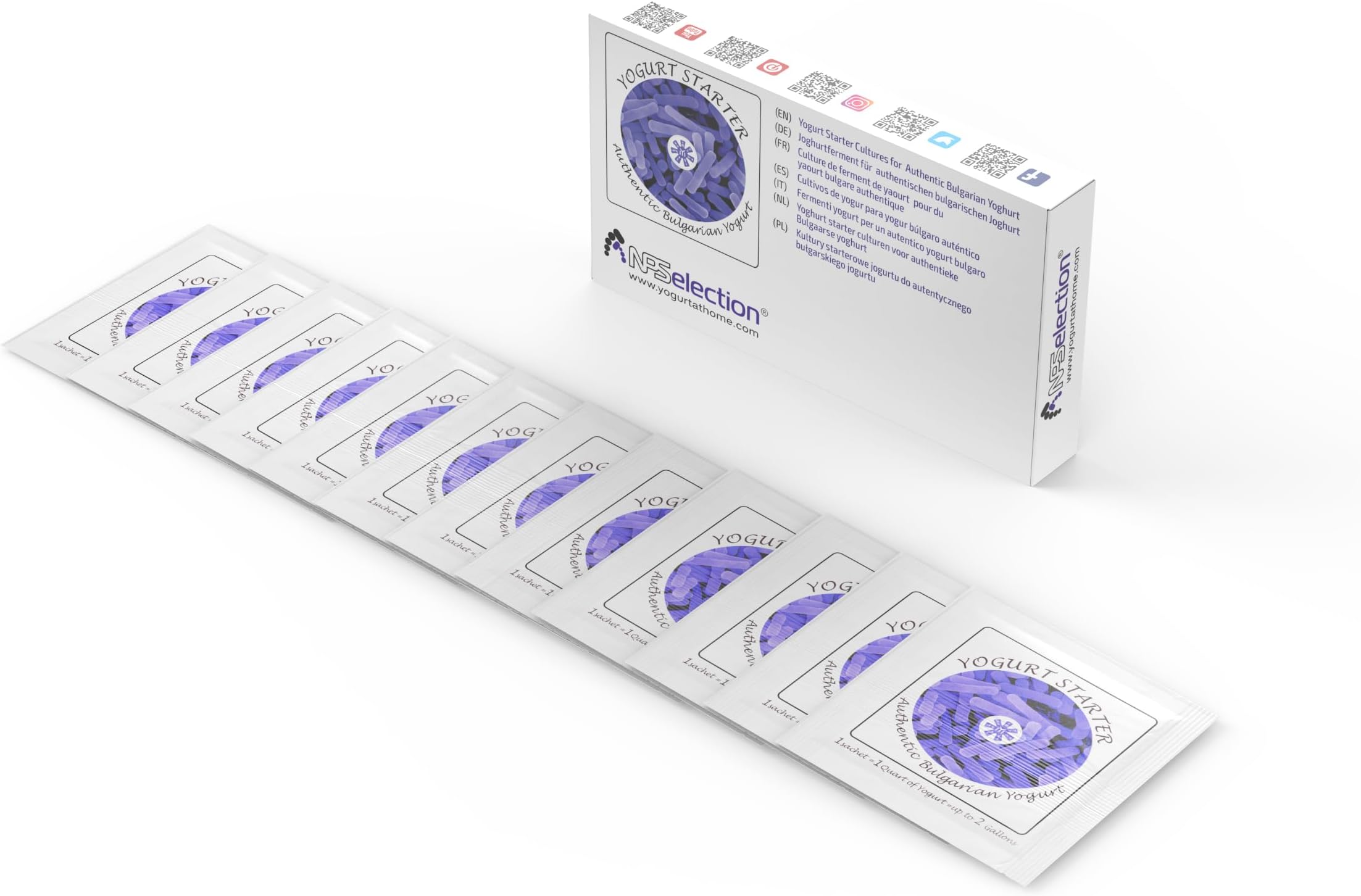 Yogurt Starter Cultures - Pack of 12 Freeze-Dried Cultures Sachets for Authentic Bulgarian Yogurt(12 sachets)