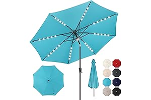 11ft Solar Umbrella Outdoor - Enrich Your Patio with Illuminated Shade