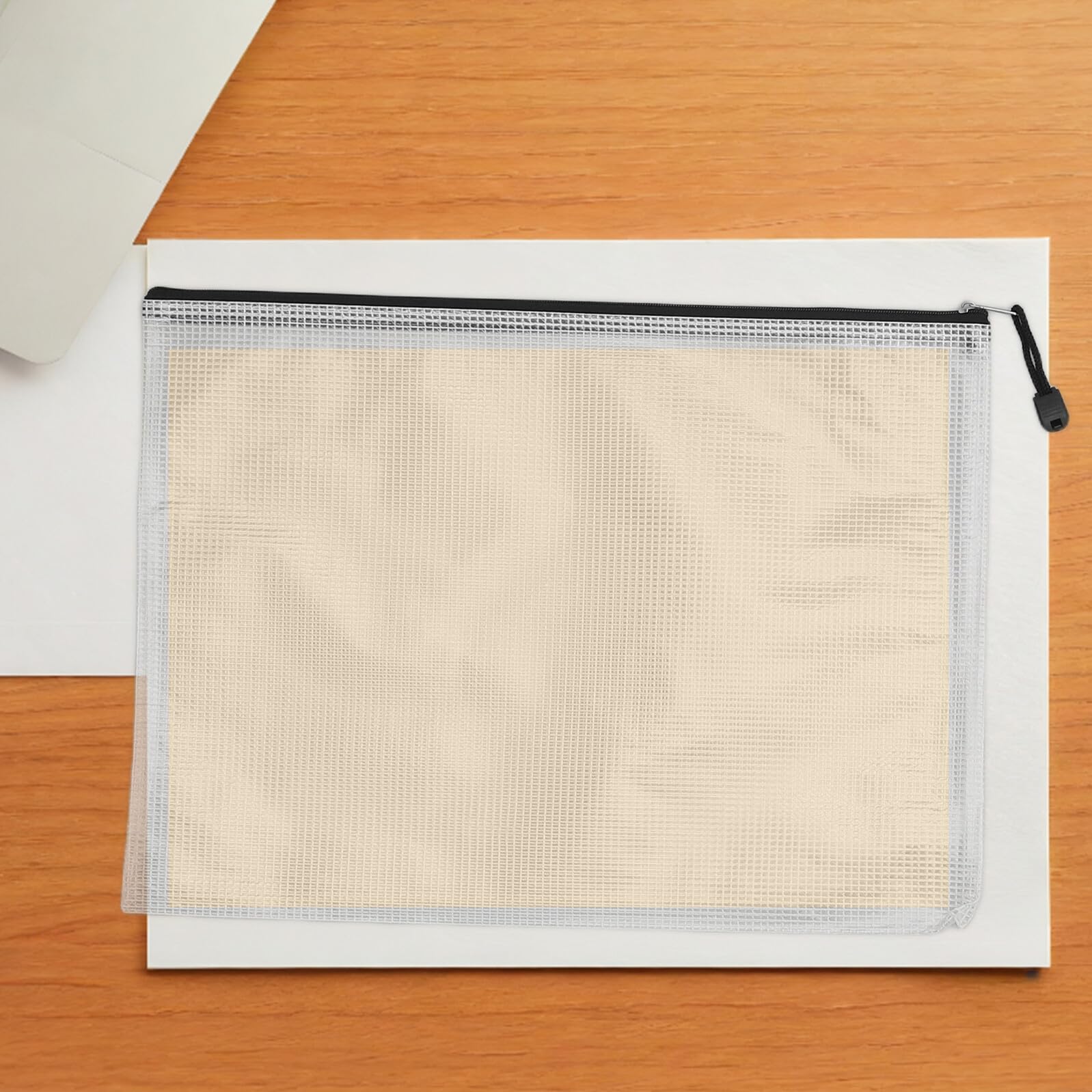 12pezzi Busta per Documenti Rete Cerniera Organizer in Pvc Trasparente per Ufficio e Viaggio Protezione da Umidità e Facile Visualizzazione Colore Casuale