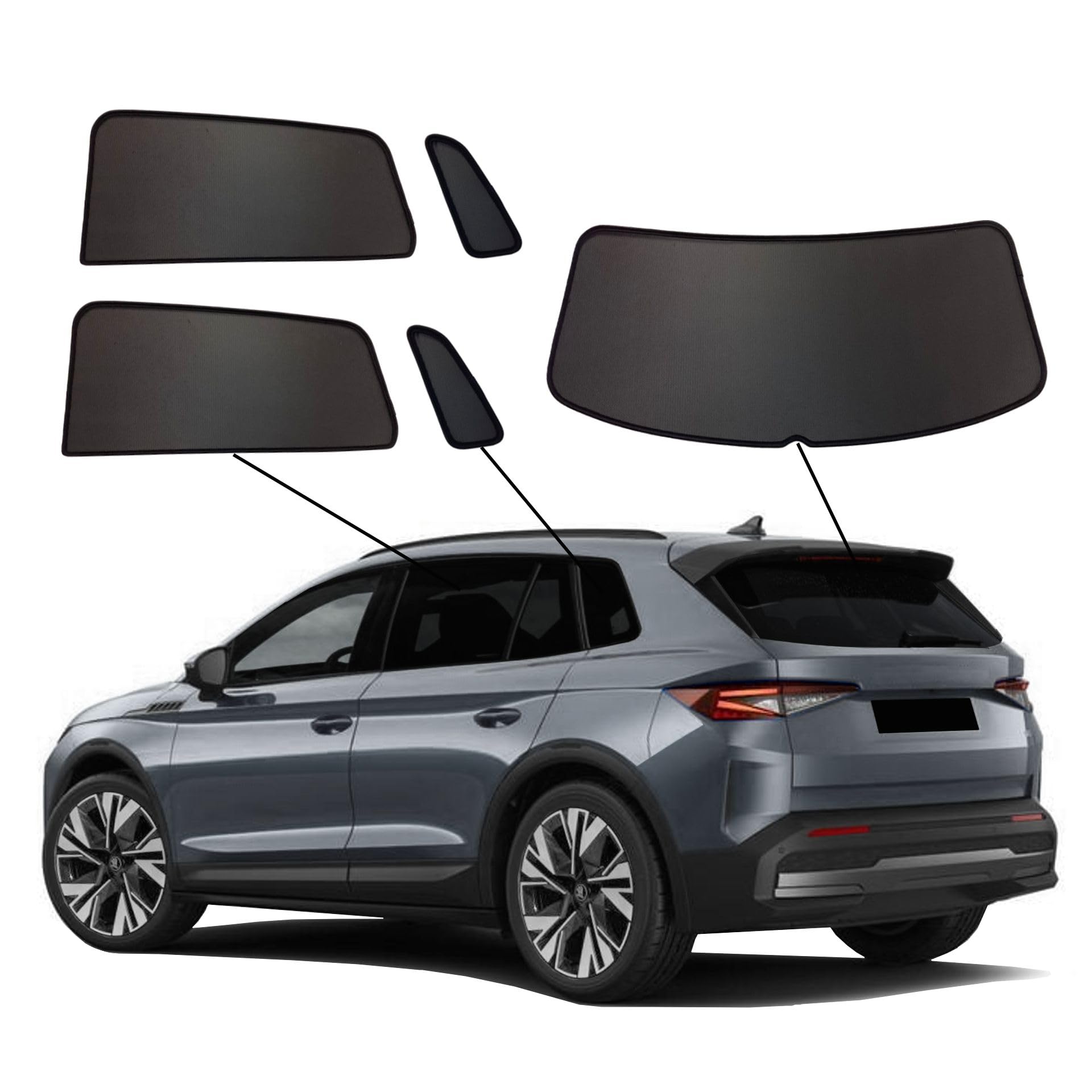 Protection visuelle & Solaire Compatible avec Skoda Elroq 2024-, Noir