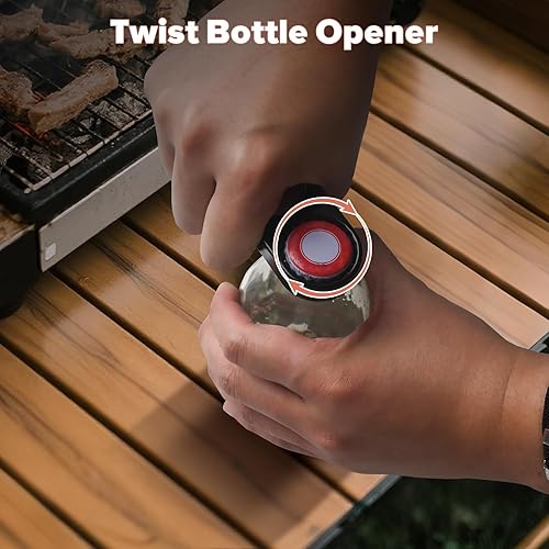 Miniatura 5 de AJXX Abrebotellas multifunción 3 en 1, palanca y sella para botellas de vidrio con tapas de metal, acero inoxidable resistente, resistente a la