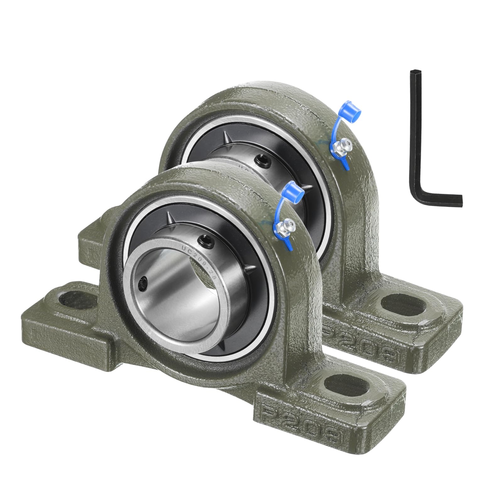 QUARKZMAN 2 Pz UCP209-28 Cuscinetti a Blocco a Cuscino Diametro Foro 1-3/4 pollici Auto-Allineanti, Base in Ghisa Massiccia Montata Cuscinetti in Acciaio al Cromo