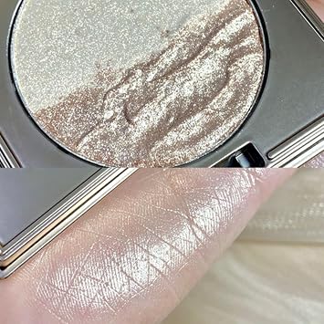 2-in-1 Highlighter Palette, Champagne & Diamond Highlighter Face & Cheek Glitter Eyeshadow Shimmer Pearl Sparkly 01