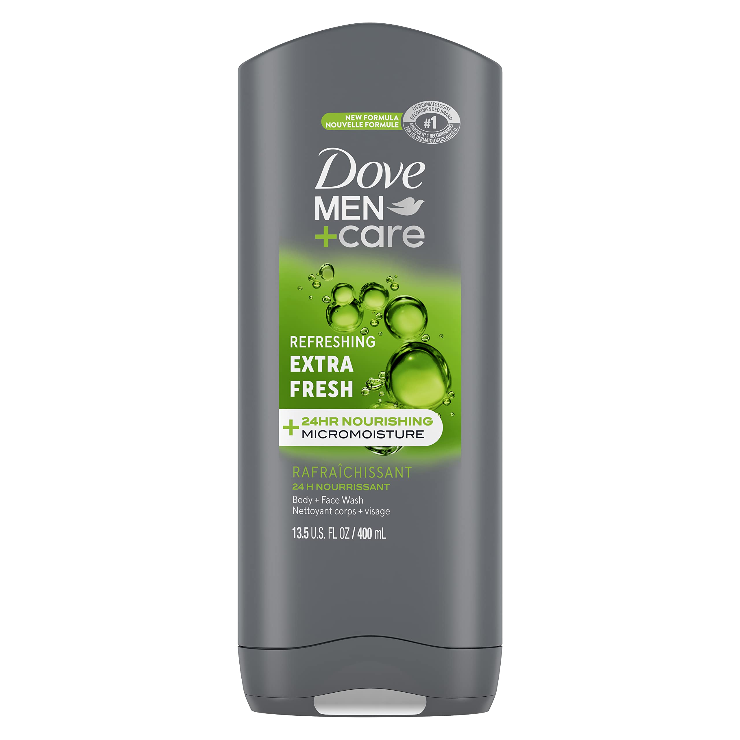 Men + Care Body and Face Wash for Cooling Refreshment Extra Fresh With Micromoisture Technology 400 mL