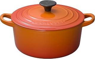 Le Creuset 酷彩 铸铁锅 搪瓷锅 圆形炖锅 18厘米 橙色 适用于燃气 IH 烤箱 【日本正规销售商品】