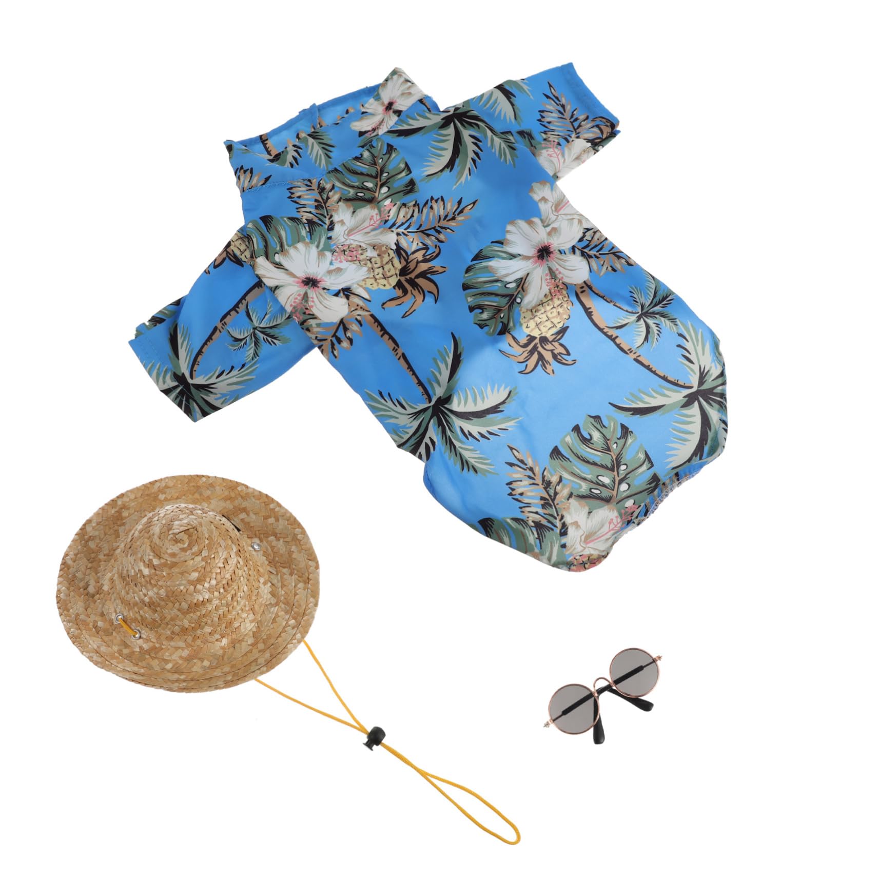 Accessoires pour animaux de compagnie BESPORTBLE avec chapeau chemise lunettes et gilet 6 pièces