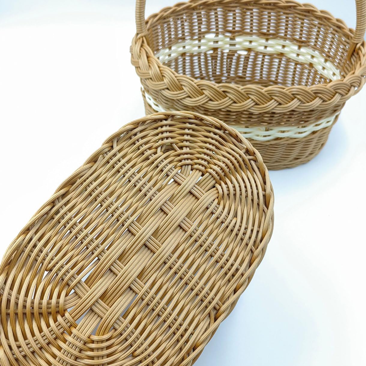 Amazon｜NJNEW 籐 ピクニックバスケット かごバッグ 買い物かご 荷物