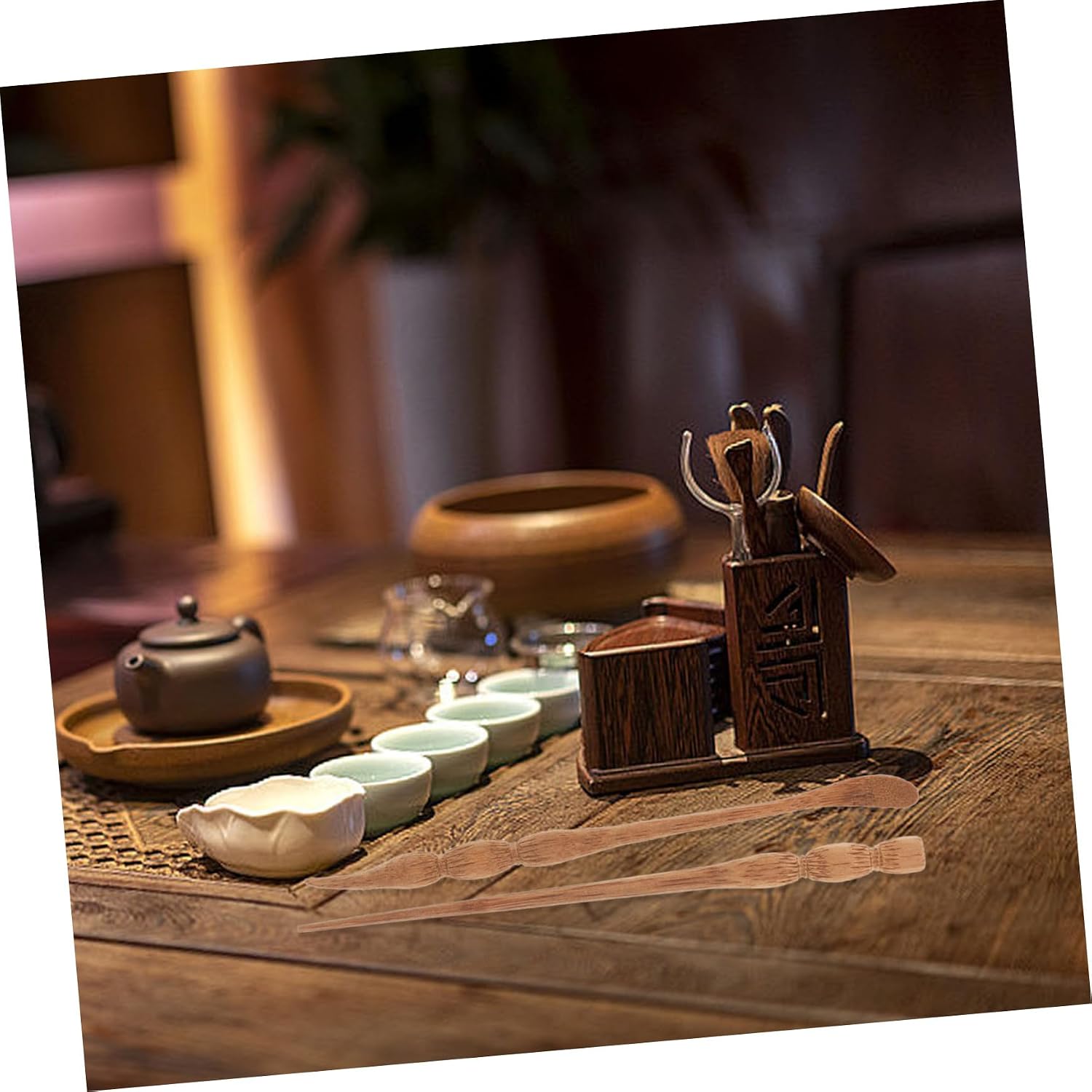 Chinese Tea Ceremony Utensils Bamboo Tea Scoop Strainers for Loose Accessories Home Making Tools