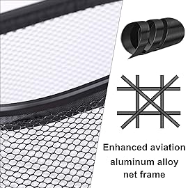 PLUSINNO Fly Fishing Net, Bass Trout Landing Net, Folding Fishing Nets Fresh Water, Safe Fish Catching or Releasing (17 x 12 Hoop Size)