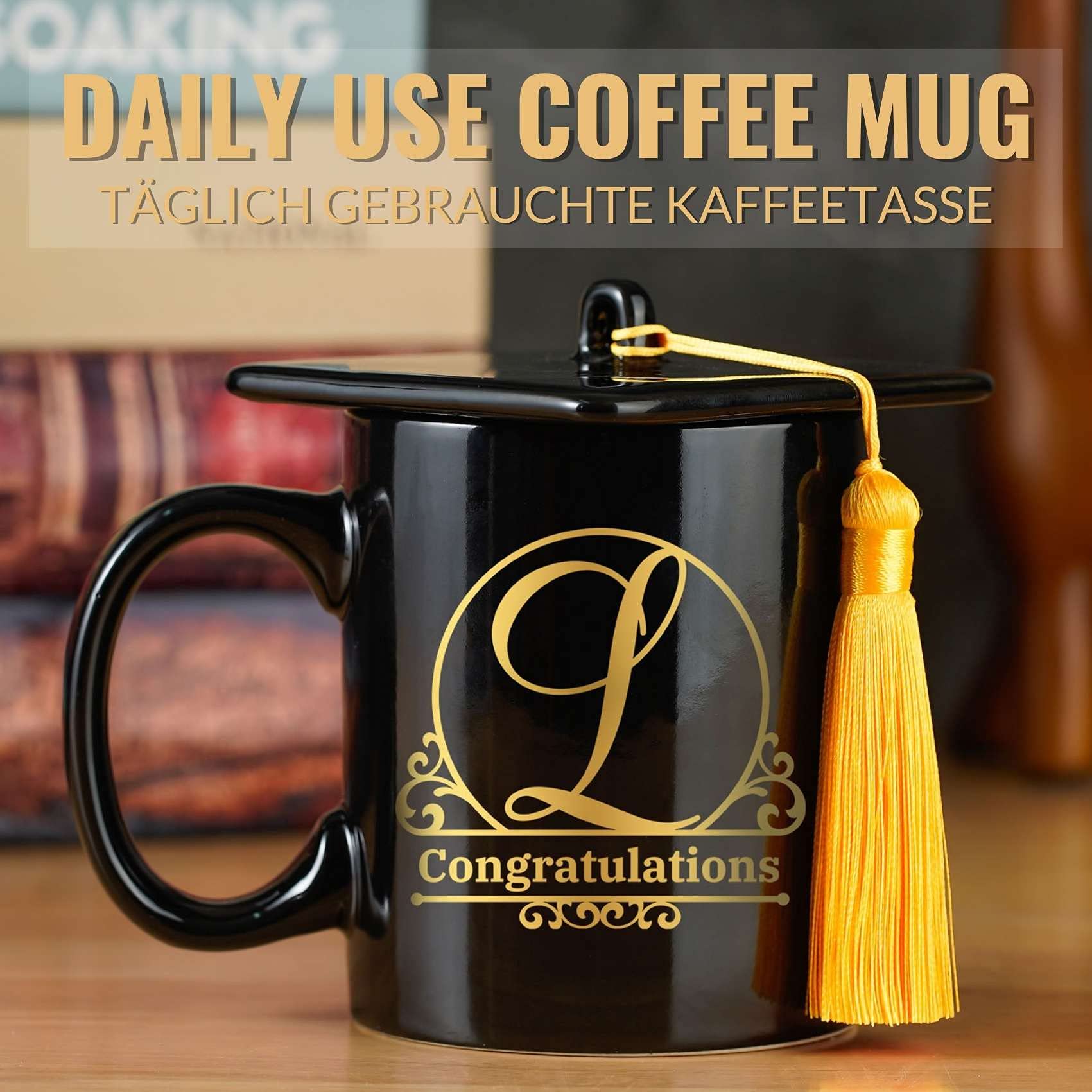 Tazza Regalo Laurea In Ceramica Con Design Cappello E Scritta Di Congratulazioni 330 Ml
