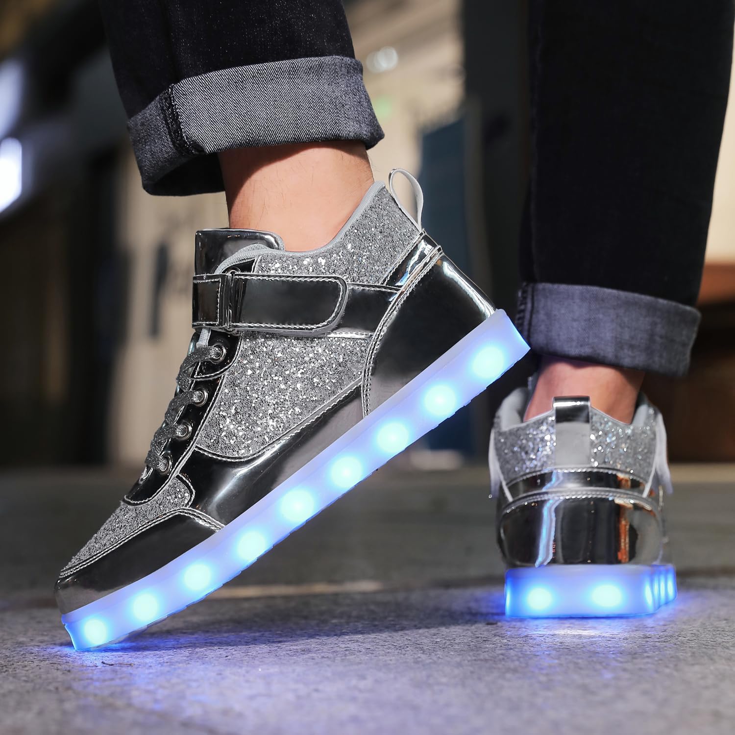 LED Light Up Sneakers, USB Rechargeable Dancing Shoes for Women & Men