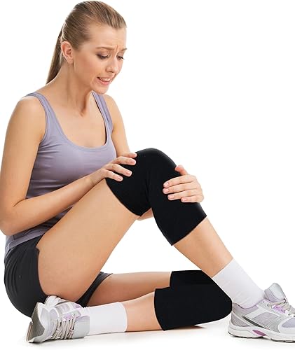 Miniatura 2 de Boao 3 pares de rodilleras para mujer, rodilleras cálidas, calentadores de piernas de tela, rodilleras artríticas, manga de compresión, rodilleras