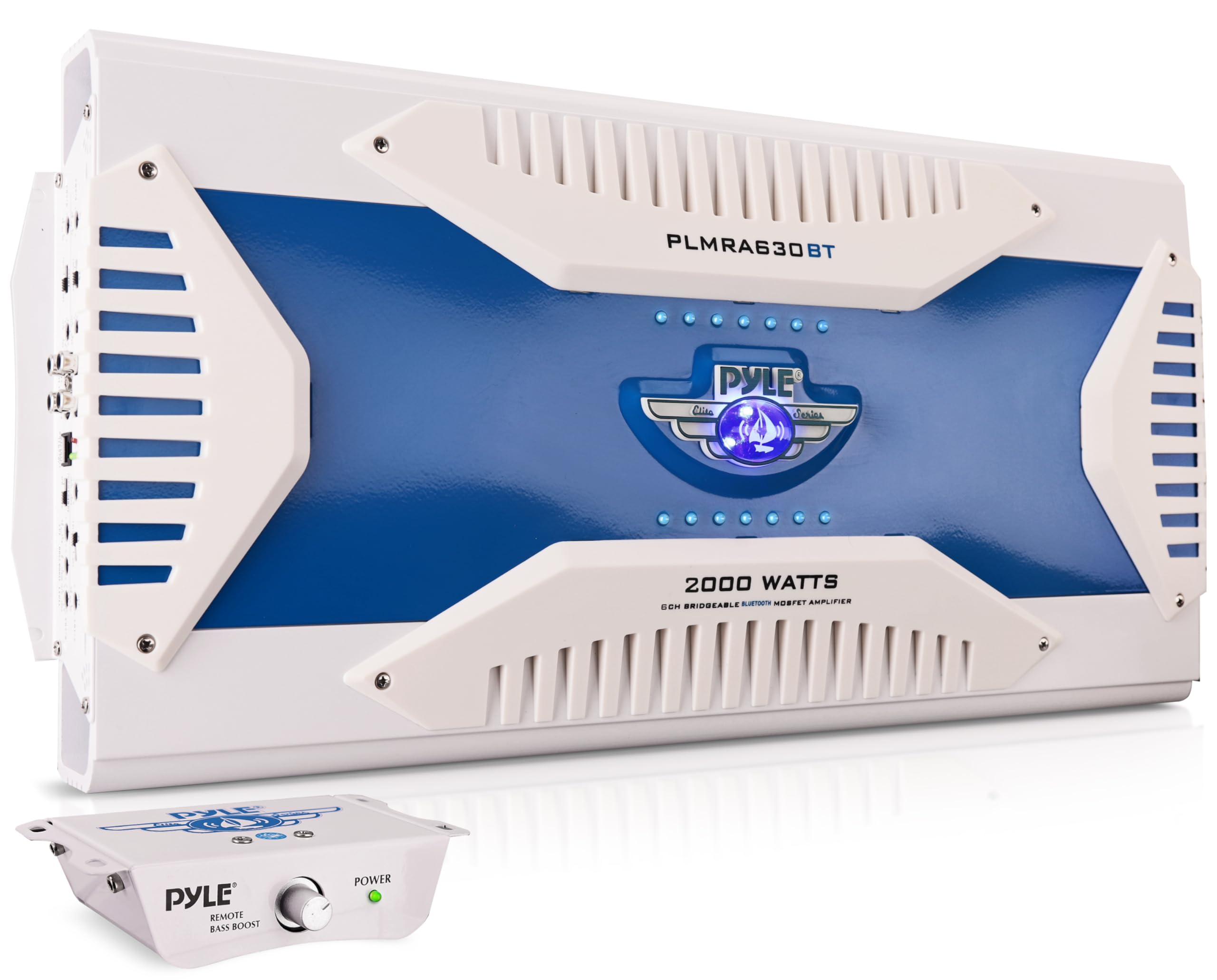 Pyle PLMRA630BT Elite Series wodoodporny wzmacniacz Bluetooth (2000 W 6-kanałowy wzmacniacz mostkowy)