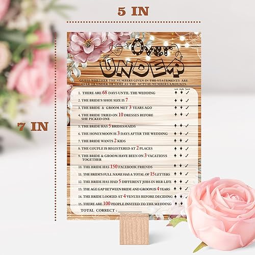 Miniatura 3 de Tarjeta de juego de despedida de soltera, regalo para boda de compromiso, tema de nogal  Más o menos de 30 tarjetas (X-02)