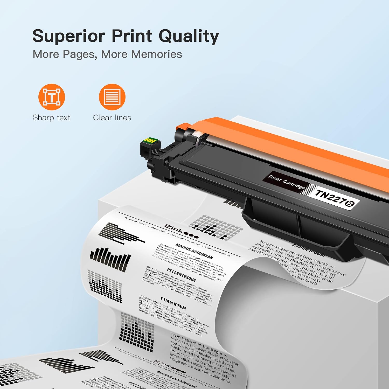 E-Z Ink (TM with Chip Compatible Toner Cartridge Replacement for Brother TN227 TN227bk TN227 TN223 TN 223bk use with MFC-L3770CDW MFC-L3750CDW HL-L3230CDW HL-L3290CDW HL-L3210CW MFC-L3710CW (2 Black)