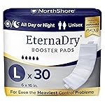 NorthShore EternaDry Booster Pads for Men and Women with Adhesive, Large, Pack/30