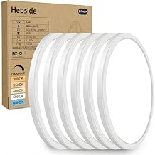 hepside 6Pack 12Inch LED Flush Mount Ceiling Light, Super Slim 24W LED Ceiling Light, Dimmable&3000K/3500K/4000K/5000K/6500K Adjustable Flat Ceiling Light Fixture for Bedroom,Living Room,Kitchen-White