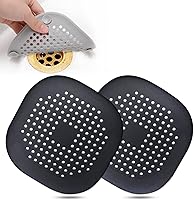 Vista 22 de Recolector de cabello cuadrado con ventosas para desagüe, tapón de silicona para ducha, fácil de instalar para baño, tina y cocina, 2 unidades (rosa)