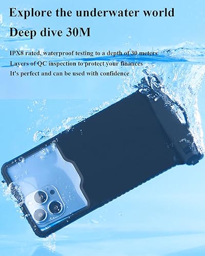 Miniatura 2 de PEIYUI Funda para teléfono de buceo, carcasa de video de fotografía subacuática con cordón 50 pies49.2 ft, funda impermeable para teléfono para