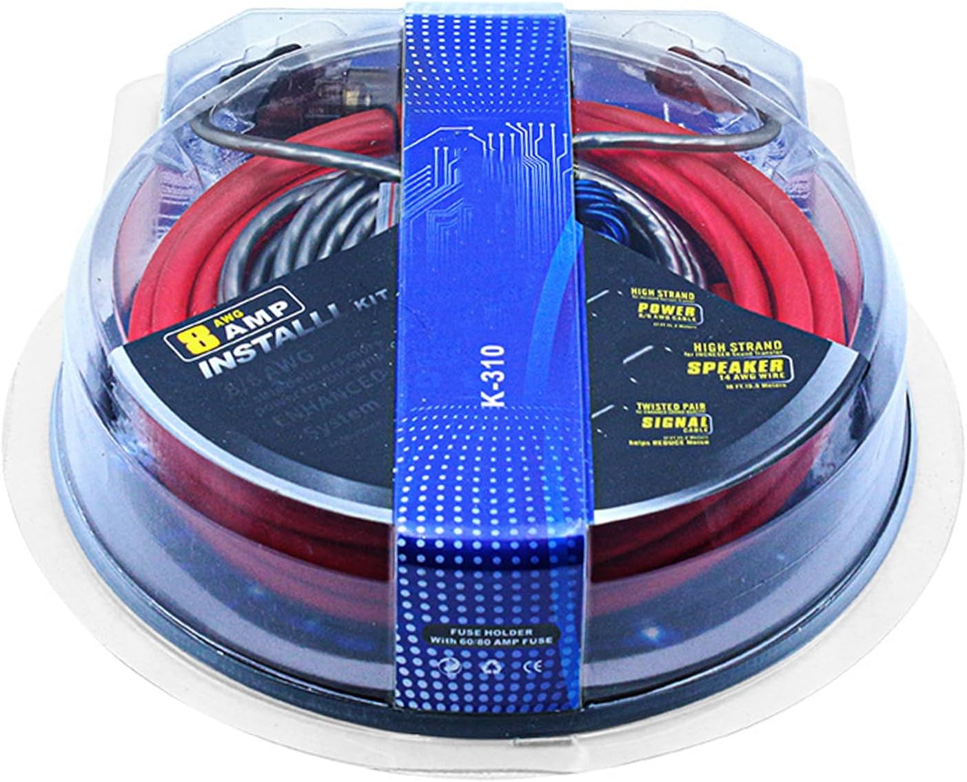 Car Speakers Wiring 8GA 60AMP Car Amplifier Cable Subwoofer Amplifier Wiring Fuses Holder Wire Cable