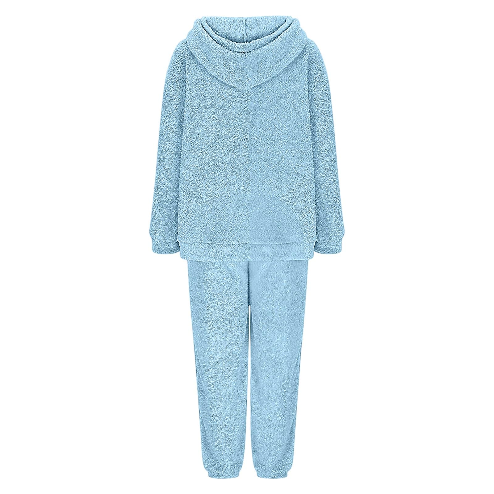 Pijama Suave de Manga Larga para otoño, Informal, con Capucha y Bolsillo, para Estar en casa.