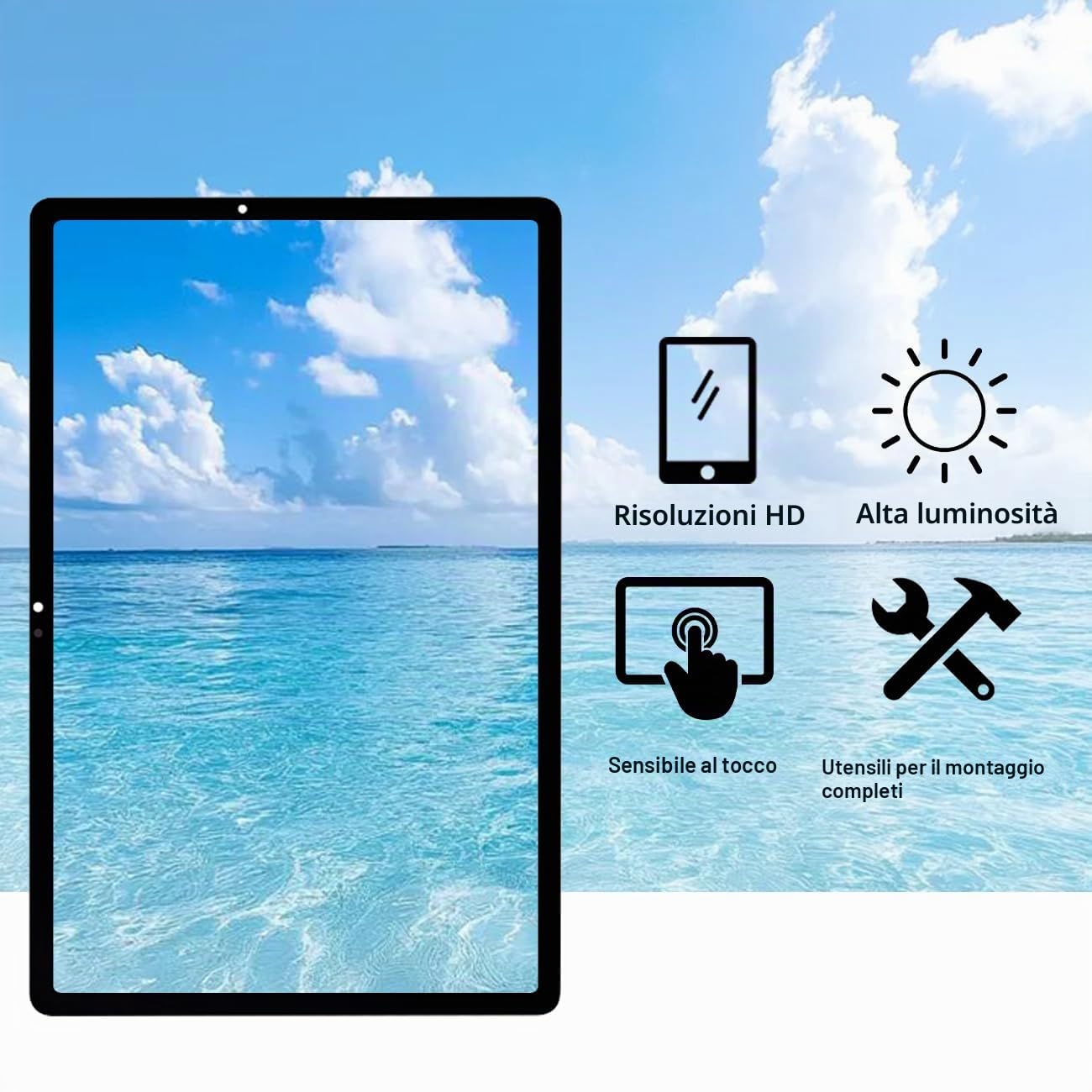 Display Schermo per Samsung Tab A9+ Plus X210 X215 X216 Nero | con kit di riparazione，TFT LCD，Display HD，Sostituire lo schermo