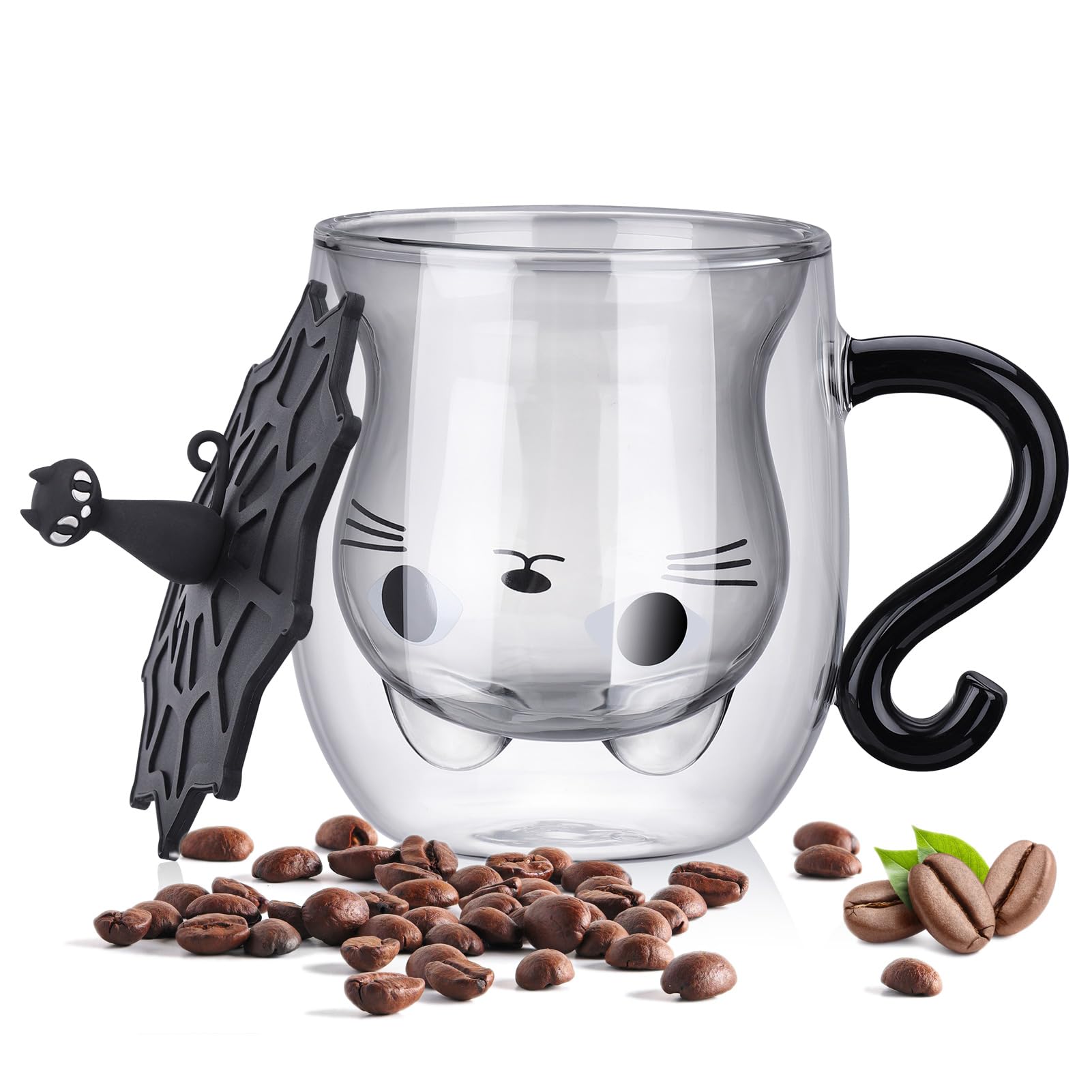 Set 4 Bicchieri In Vetro A Doppia Parete Per Latte Macchiato 350ml + 4 Cucchiai | Design A Spirale E Termici Per Caffè E Tè - 4