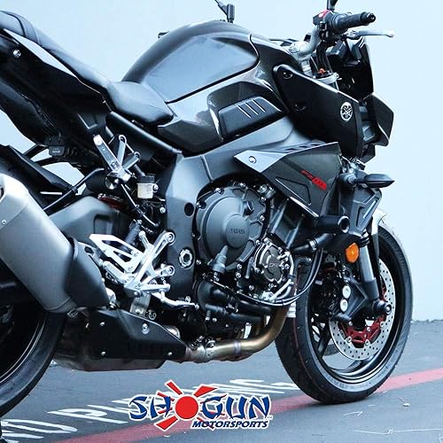 Miniatura 6 de Shogun 2017 Yamaha FZ10 FZ 10 2018 2019 2020 2021 2022 MT-10 MT 10 SP Negro Deslizadores de marco sin corte para modelos ABS y no ABS - 750-6819 -