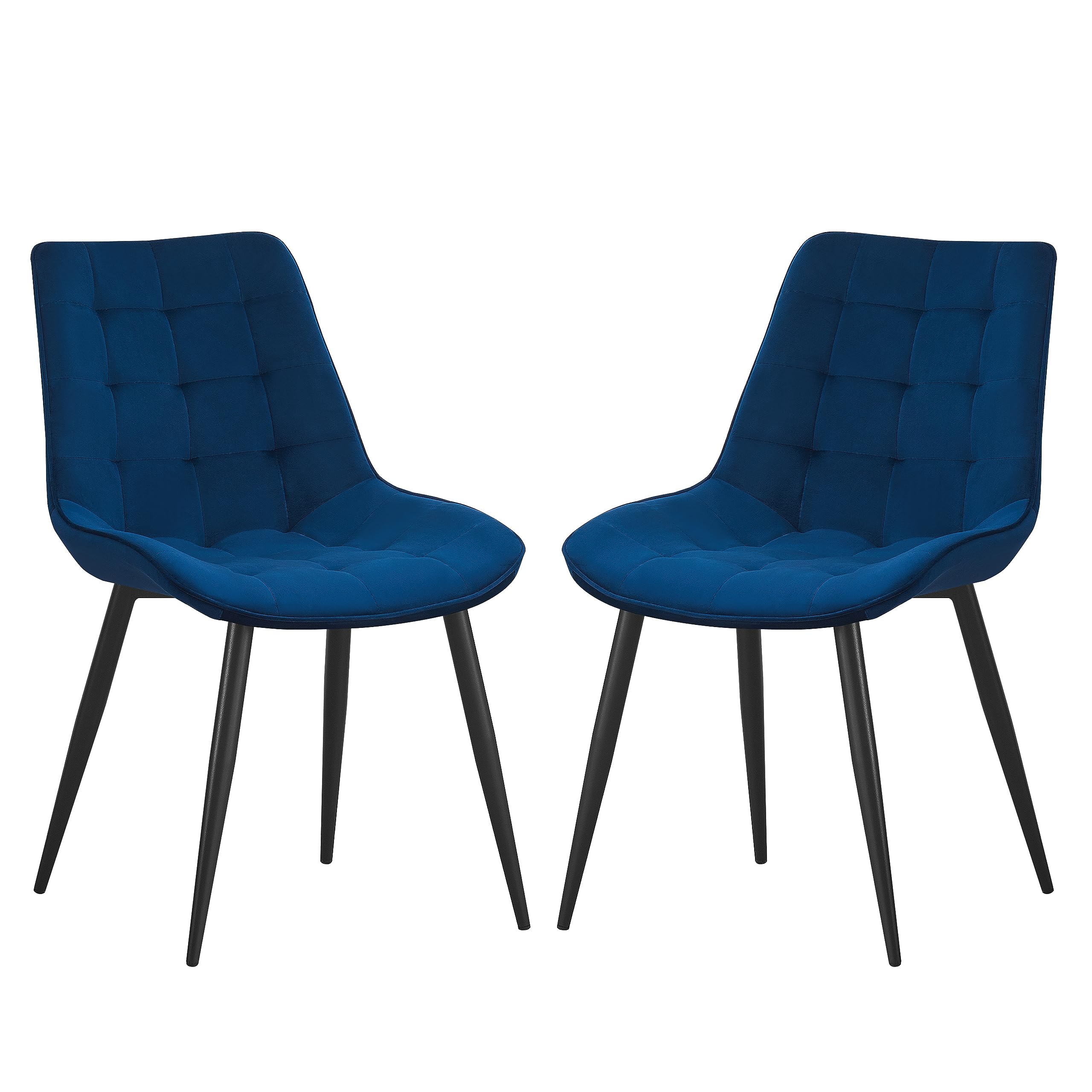MOF Velvet Dining chair lounge chair Pink, Green, Grey with metal legs R1 (SET OF 2 NAVY)