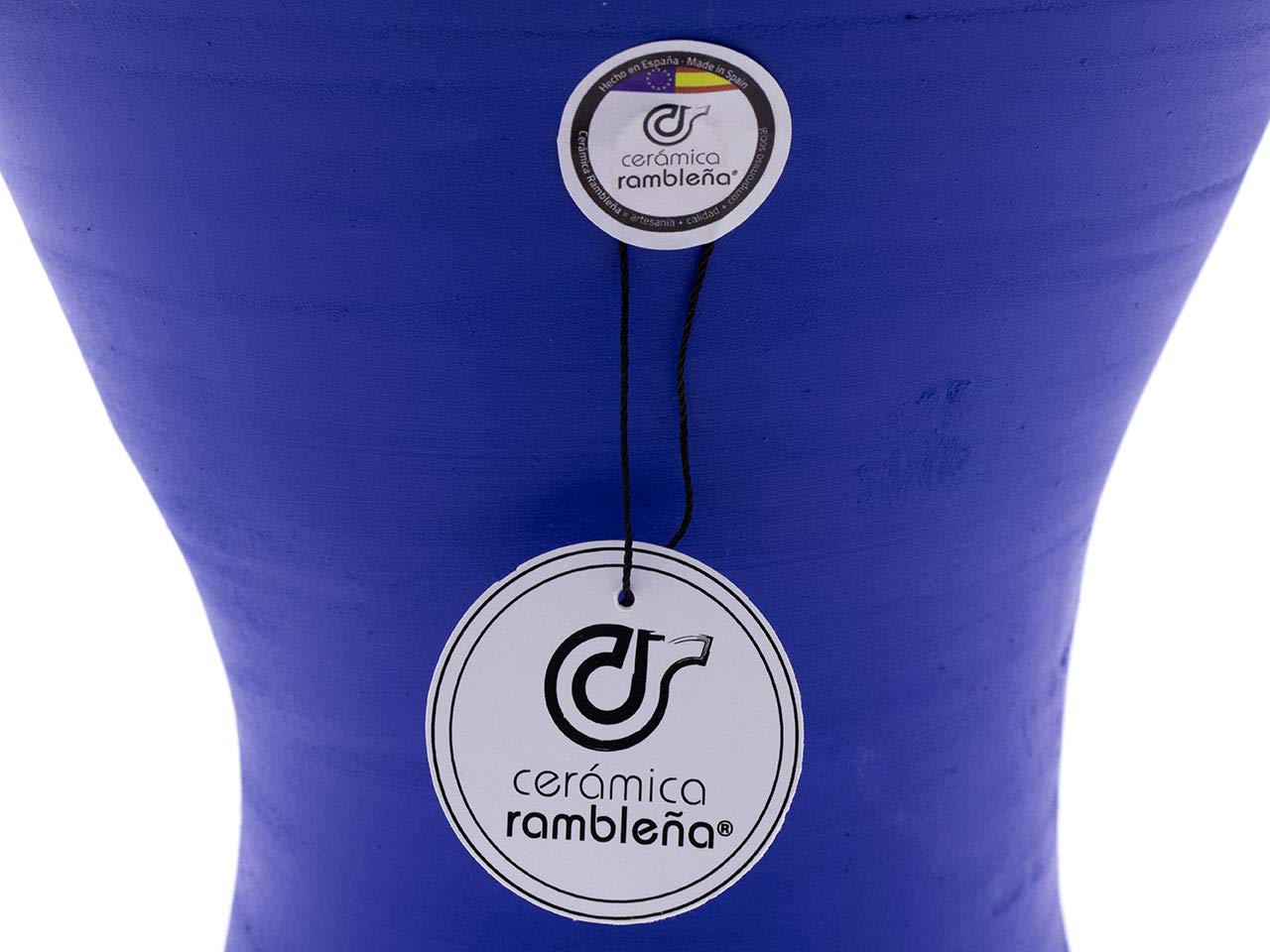 Ceramiczna RAMBLEÑA | duża ozdobna doniczka z Cordoba niebieska | duża ozdobna doniczka | ozdobna donica do użytku na zewnątrz | ozdobna doniczka do zawieszenia | 100% ręczna robota | 28 x 22 cm