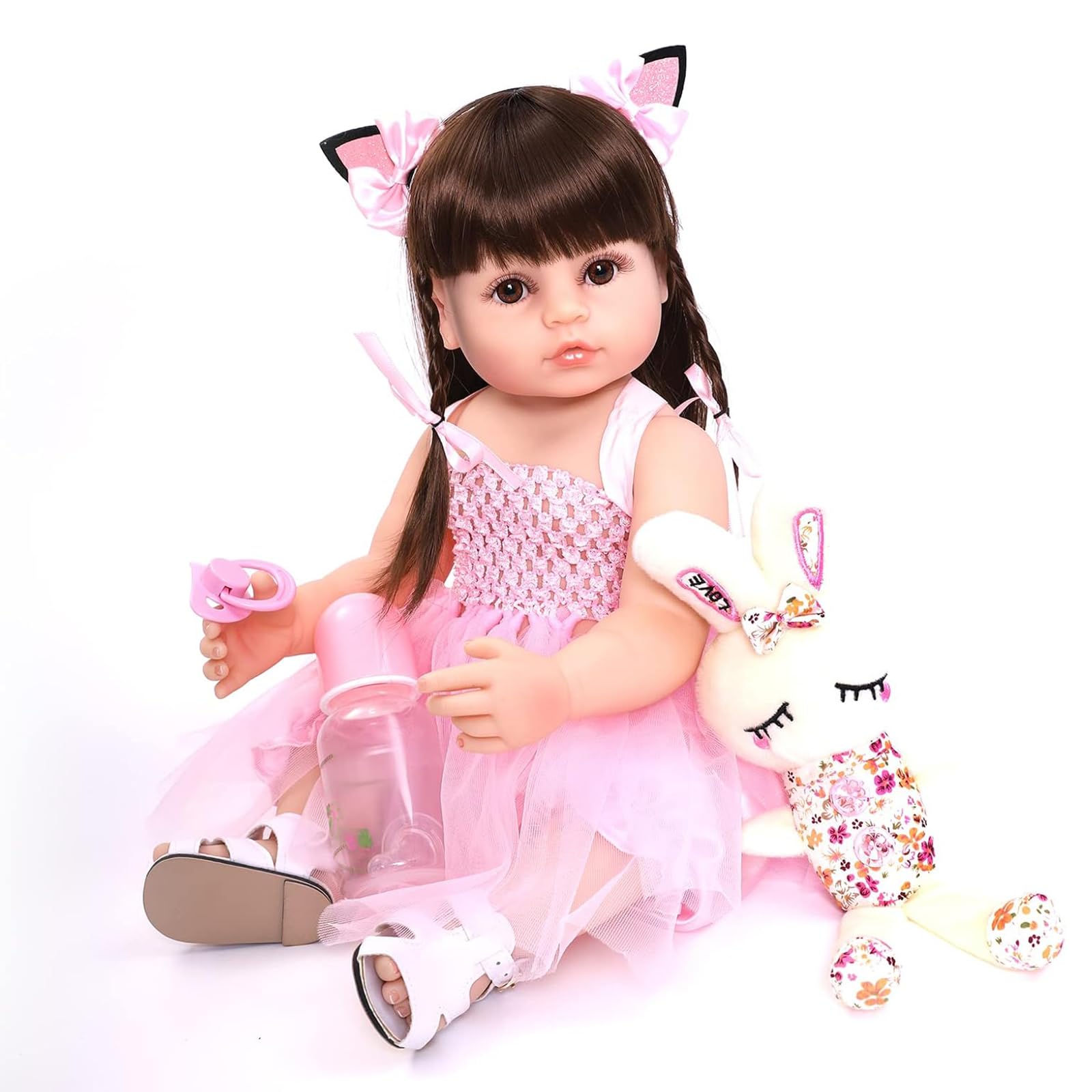 SYP 22 Pollici Bambole Reborn Femmina Realistico Reborn Bambola Tutta in Silicone Che Sembrano Vere Giocattolo Per Fatto a Mano Ragazzi e Ragazze Regali di Natale Reborn Regalo（Bambole Reborn 55 cm）