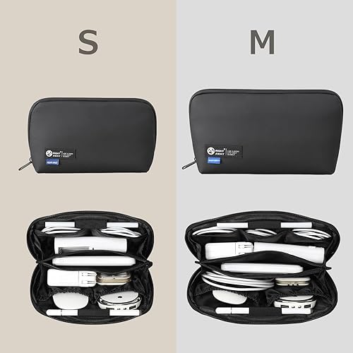 Miniatura 6 de RIGHT AWAY Bolsa de viaje para tecnología de viaje, funda impermeable para cables, organizador de electrónica, bolsa de almacenamiento para