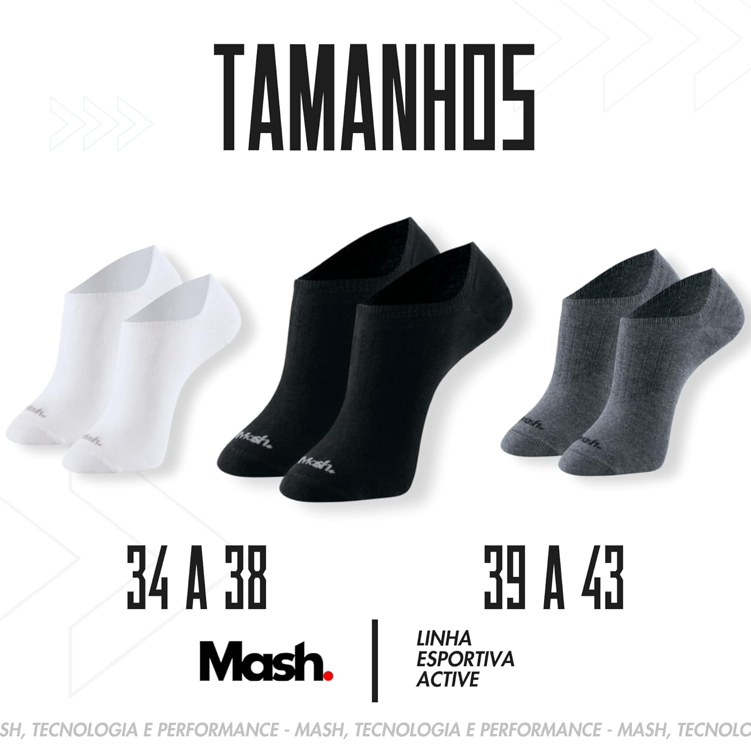 Kit 6 Pares Meia Sapatilha Invisível Mash com Faixa Tensora Esportiva Active Unissex Adulto em promoção! Veja a oferta e mais achadinhos de Moda íntima 7 Hoje é o melhor dia para comprar Kit 6 Pares Meia Sapatilha Invisível Mash com Faixa Tensora Esportiva Active Unissex Adulto com aquele preço maroto! Promoção! Aproveite a oferta! 7