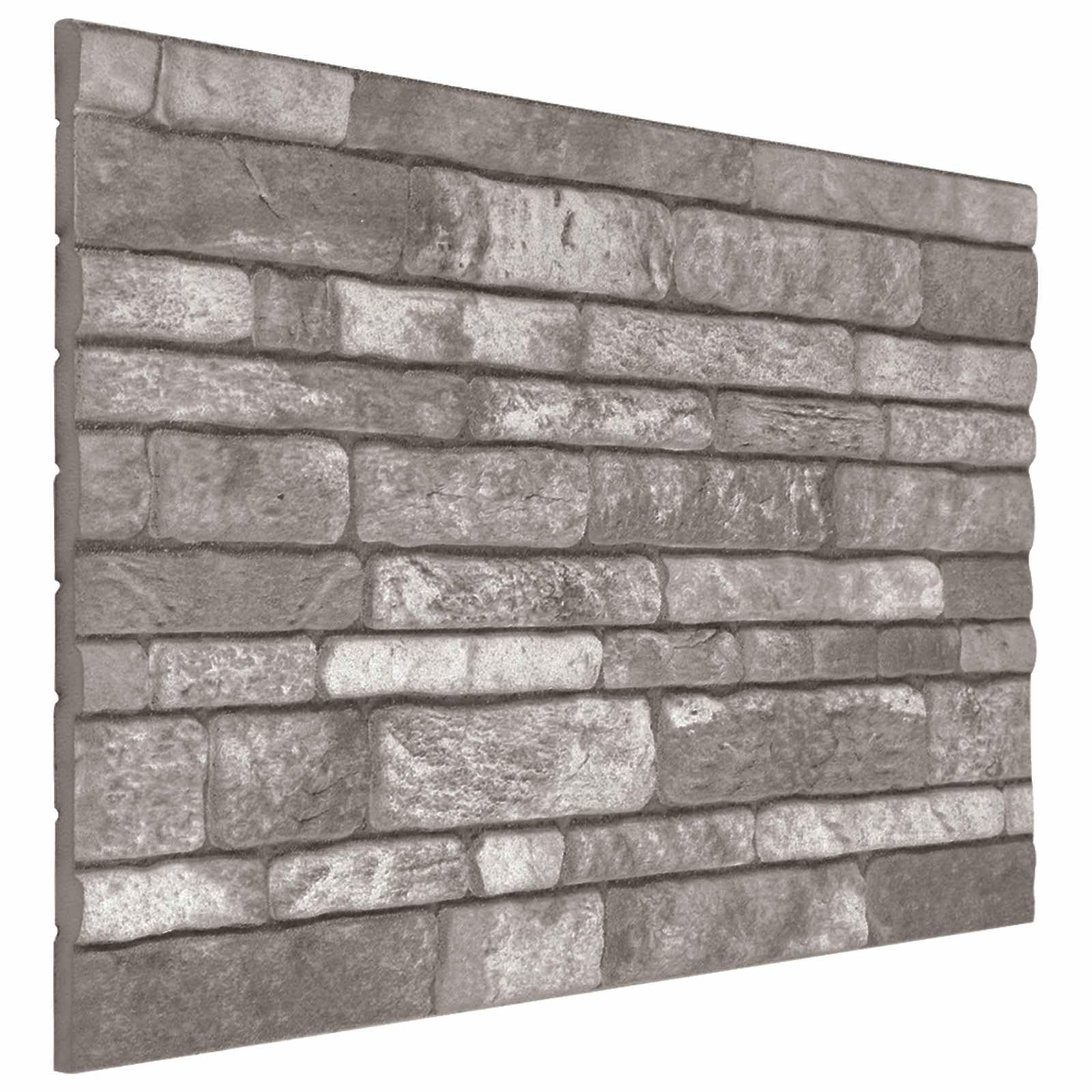 Paneles de pared autoadhesivos para cubrir imperfecciones espuma EPS gris oscuro 100x50 cm 4