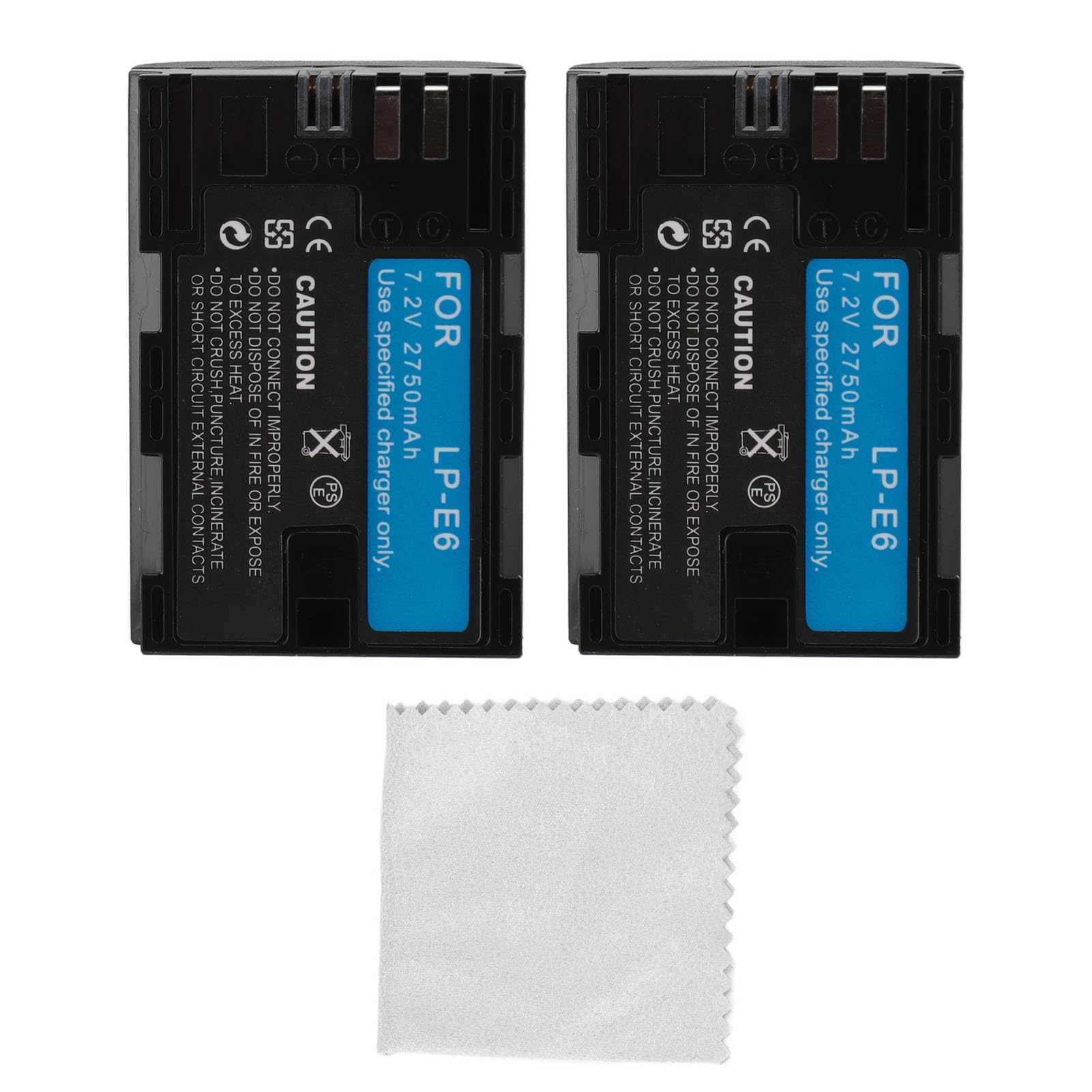 Lithium-ionbatterij Vervangende Camerabatterij Meerdere Verdedigingen 2750 MAh Batterij 2 Stuks 7,2 V Lichtgewicht voor 70D 80D 5D II voor 6D II 7D
