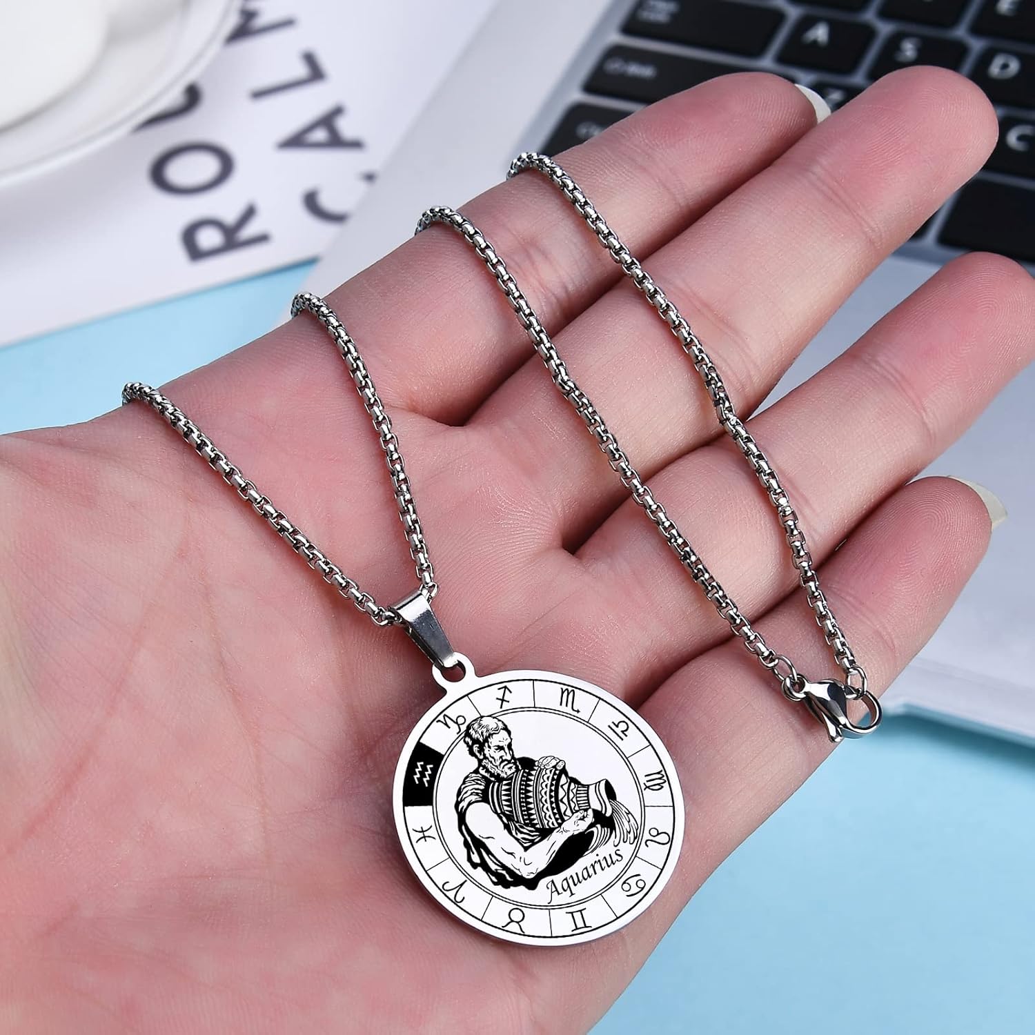 Zodiac Necklace Constellation Pendant Necklace Stainless steel Waterproof Astrology Horoscope Jewelry Birthday Gift - Image 4