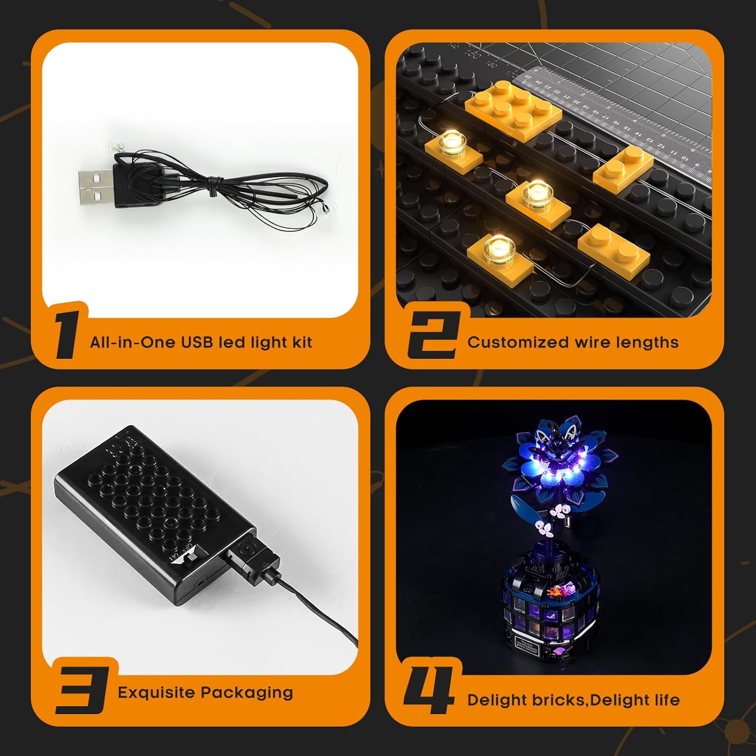 LIGHTAILING Light for Lego-76784 Black Dahlia-Flower - Led Lighting Kit Compatible with Lego Building Blocks Model - NOT Included The Model Set