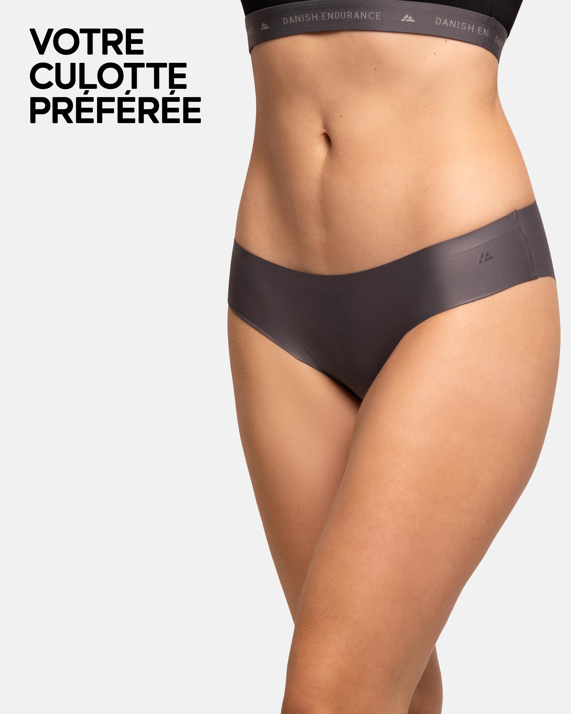 DANISH ENDURANCE Culottes Bikini Invisibles Femme, Microfibre, Lot de 6 | Culottes Bikini Invisibles en Microfibre Recyclée, Sans Coutures ni Étiquette, Respirantes, pour un Port Quotidien Discret