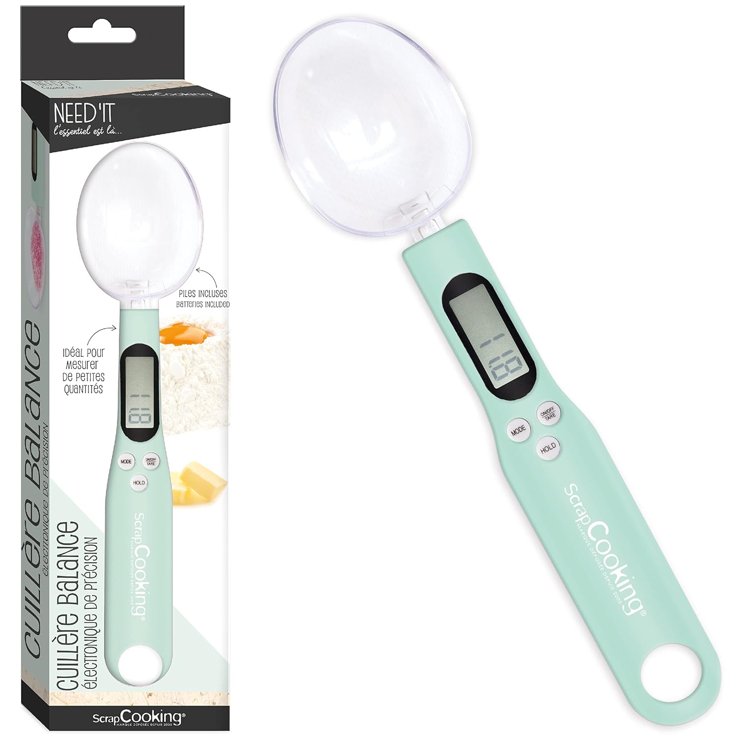 SCRAP COOKING Need'it Digital Scale Spoon 2in1 Spoon for