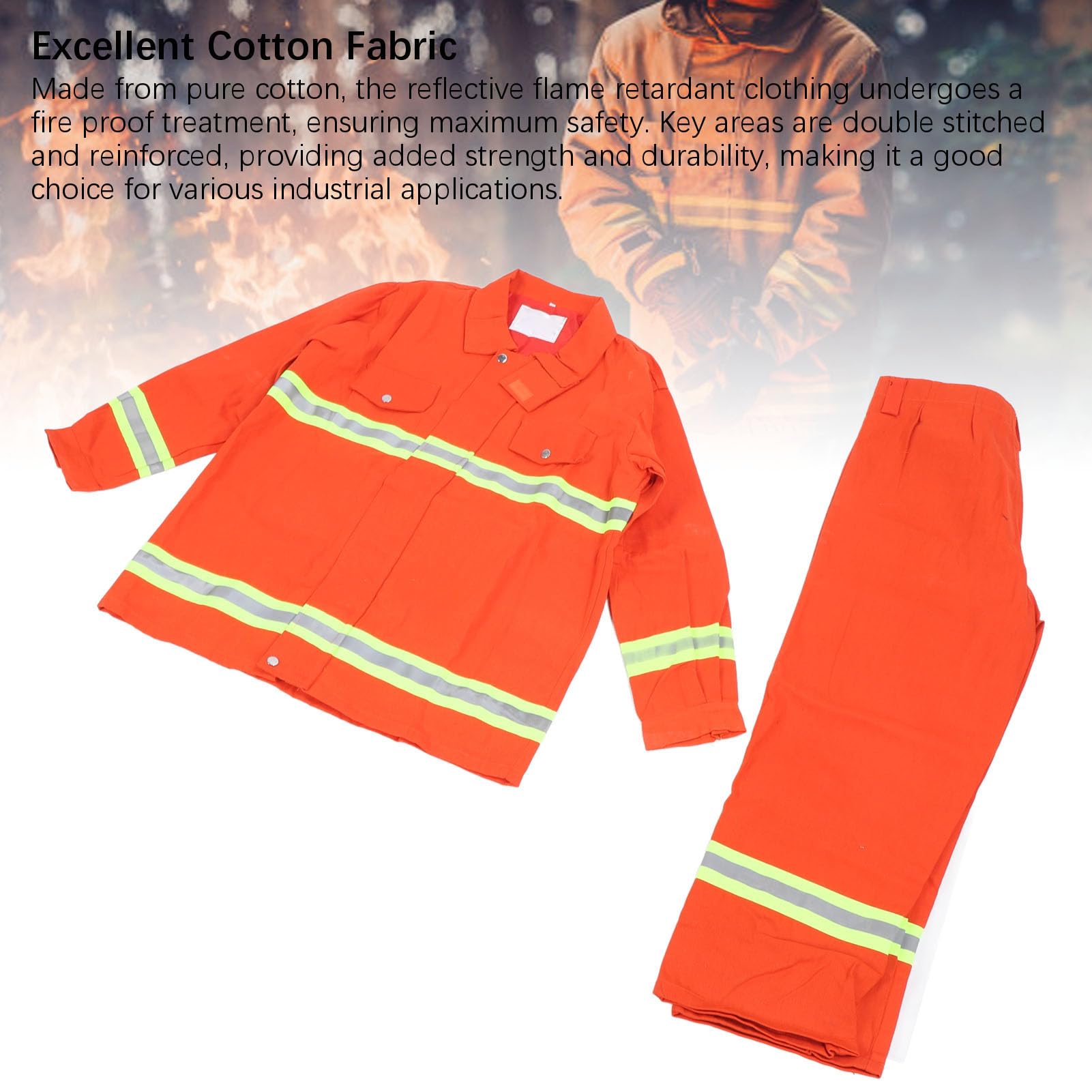 Traje de Trabajo Ignífugo Reflectante Mono a Prueba de Llamas Aislamiento Térmico Traje Ignífugo para Trabajadores en Entornos de Alto Riesgo Algodón/ABS/nylon 1 Juego para Uso Industrial