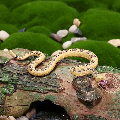 Miniatura 5 de Serpiente de cascabel de goma espeluznante juguete de serpiente de cascabel, 1 pieza de simulación de Halloween juguete falso realista broma