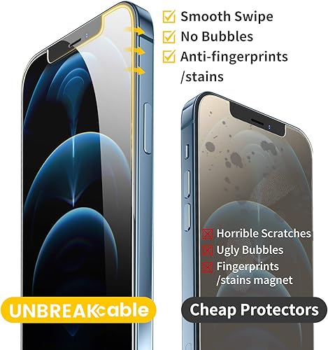 Miniatura 143 de UNBREAKcable Paquete de 3 protectores de pantalla para iPhone 12 / iPhone 12 Pro, vidrio templado doble inastillable [fácil instalación] [dureza 9H]
