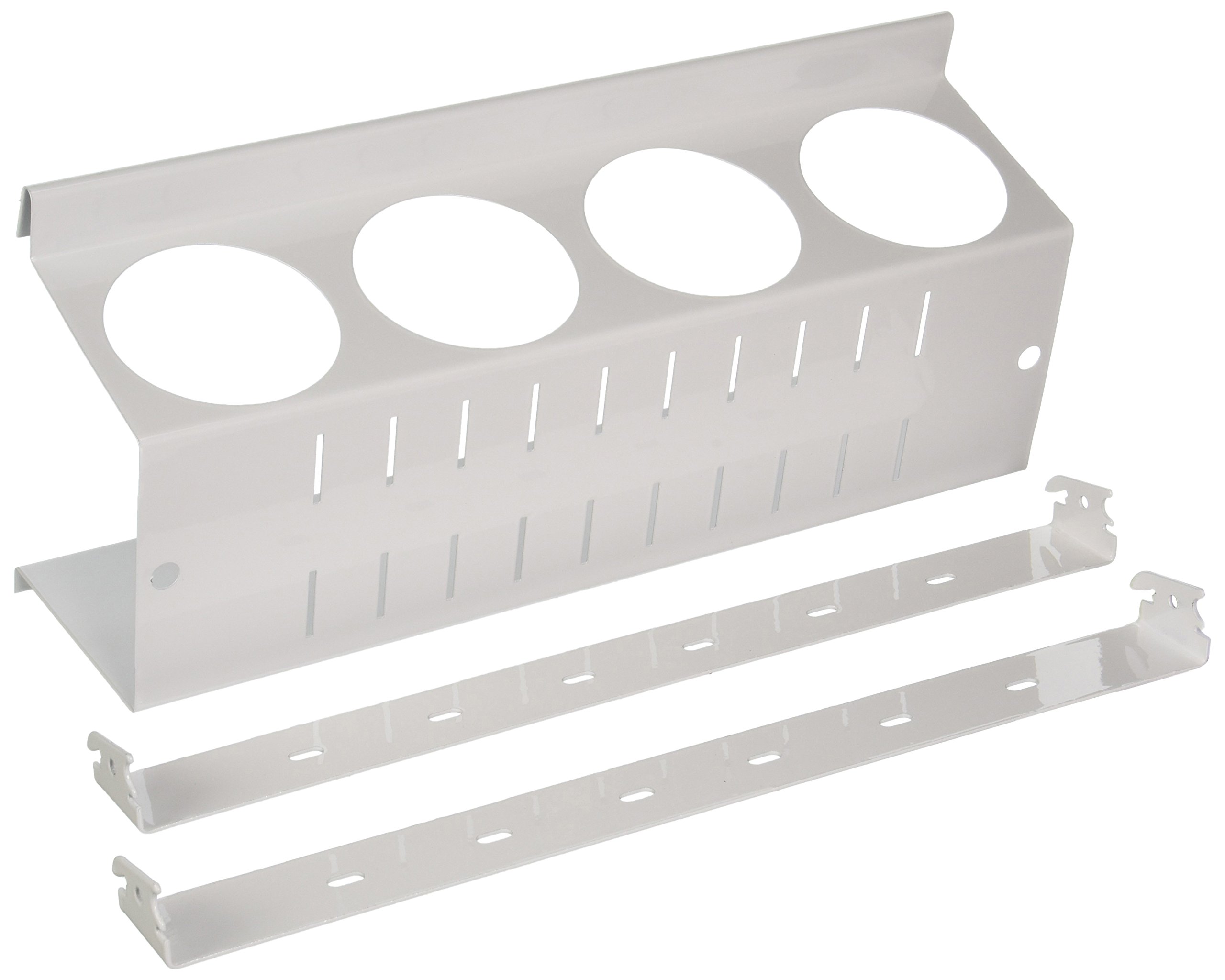 Wall Control ASM-CH-014 W Pegboard Spray Can Holder Bracket and Aerosol Can Organizer for Wall Control Pegboard Only, White