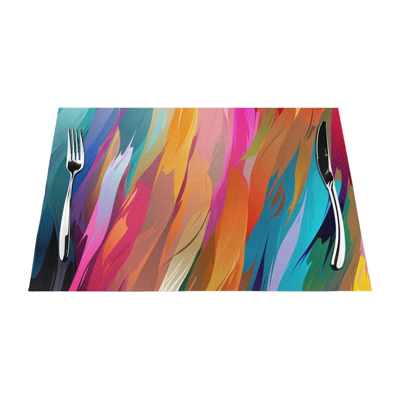 Set de table en vinyle antidérapant résistant chaleur cuisine lot de 6